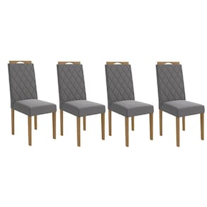 Kit 4 Cadeiras Sala Jantar 2CAD152EA 4 Un Eucalipto/Suede Cinza Titanio A050 - Kappesberg