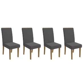 Kit 4 Cadeiras de Cozinha 2CAD142FR 4 Un Freijó/Suede Deluxe Grafite - Kappesberg