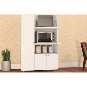Balcão de Cozinha Modulado Âmbar c/ 3 Portas e 2 Nicho p/ Forno 70cm Branco - Telasul