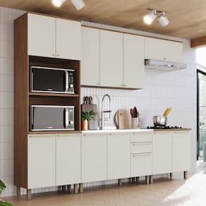 Cozinha Completa Requinte 13 Portas 2 Gavetas Areia Natural - Henn