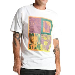 Camiseta Volcom Quadrant SM25 Masculina Mescla Off White