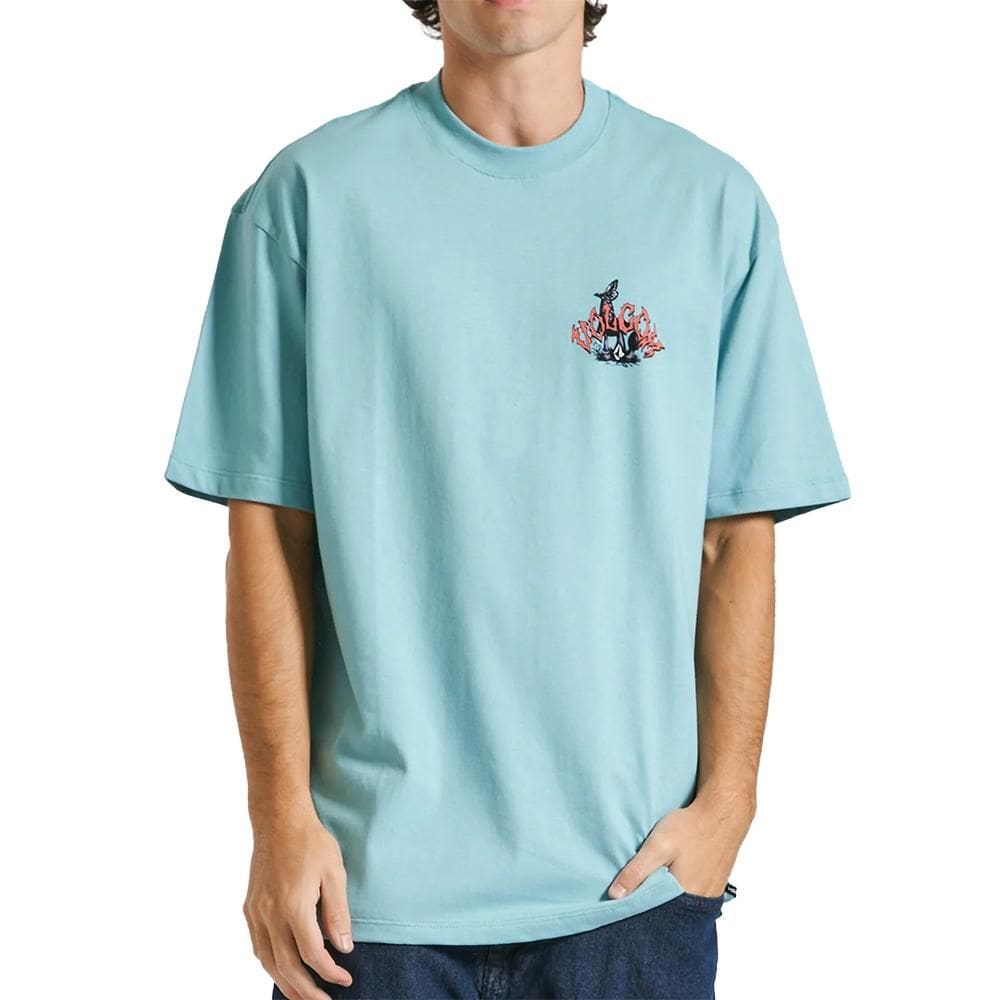 Camiseta Volcom Comfort Pure Joy SM25 Masculina Azul Médio