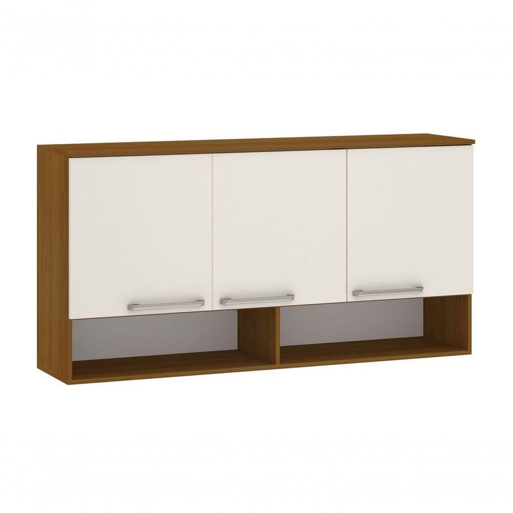 Armário Aéreo 120 Cm 3 Portas Nicho Inferior Modena Luciane Moveis