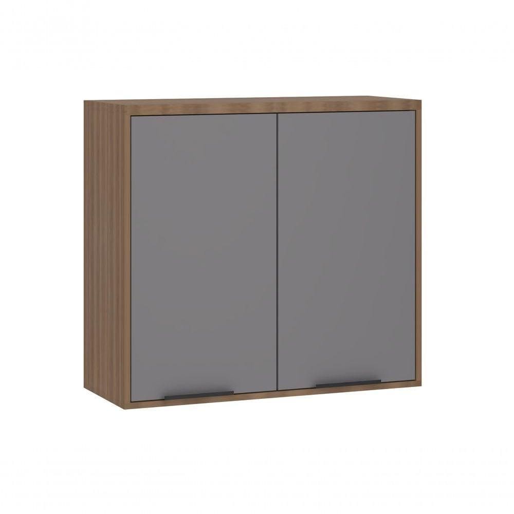 Armário Aéreo 80 Cm 2 Portas Aspen Luciane Móveis cinza Puro
