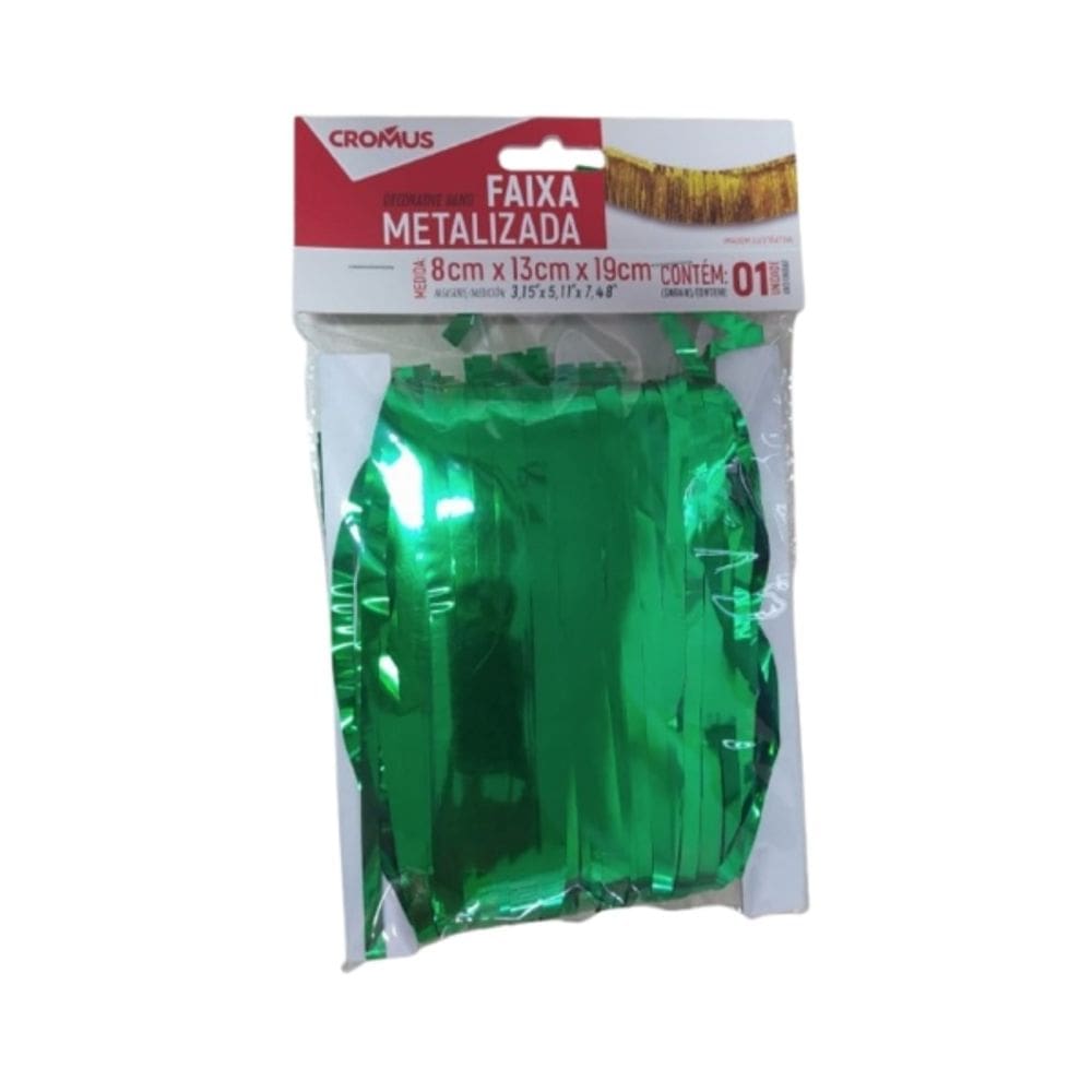 Faixa Metalizada Verde 8x13x19cm Cromus