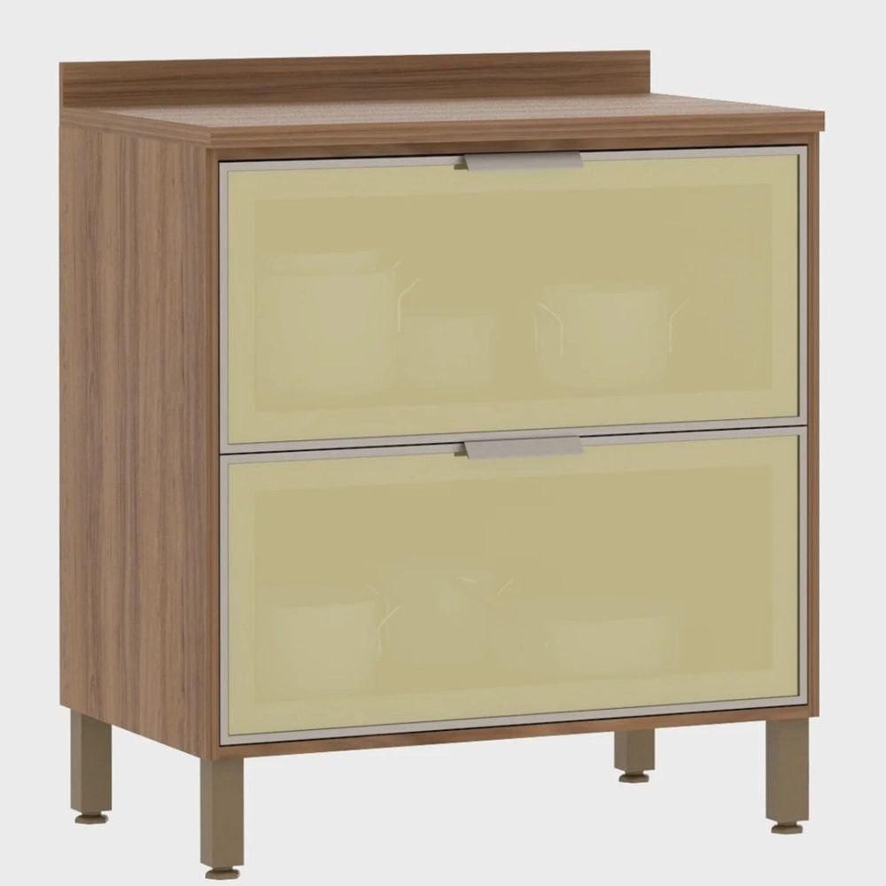 Balcão Cozinha 80 Cm 2 Gavetõs Reflecta Bronze Lari Luciane Móveis