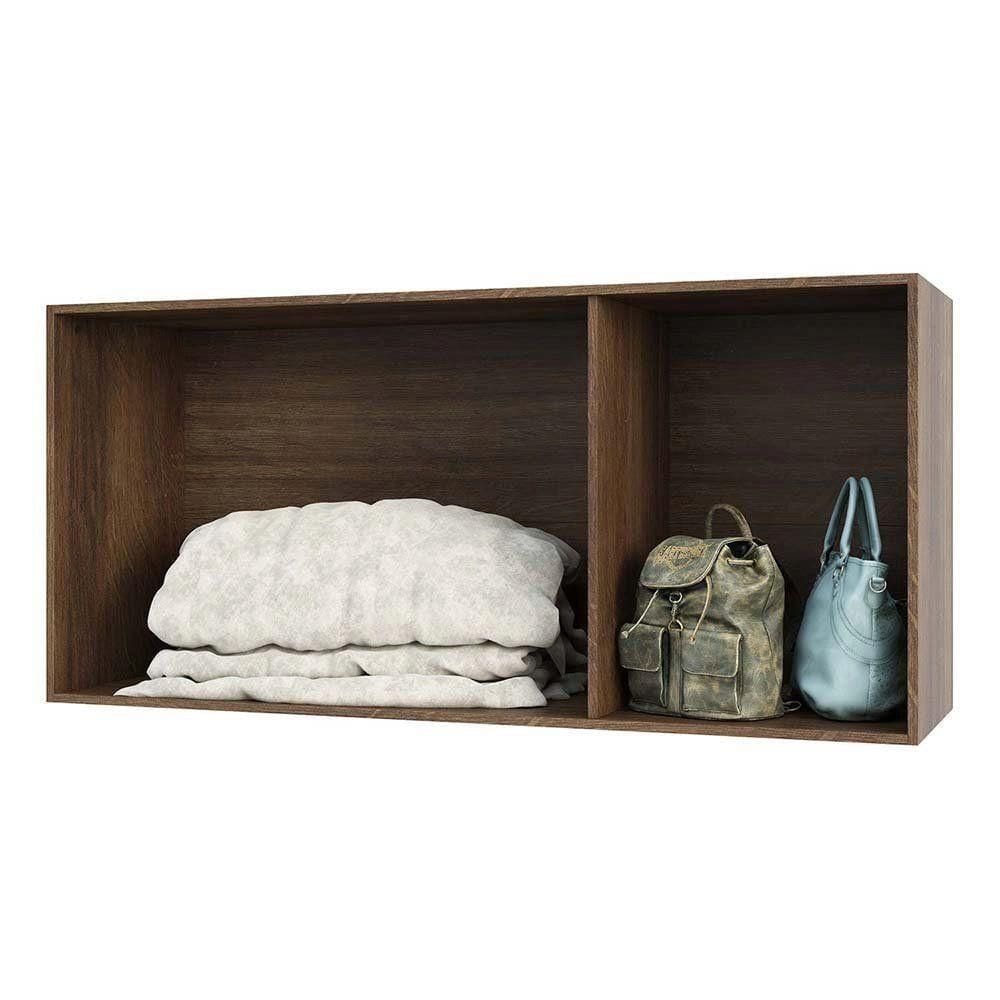 Maleiro Closet Prime Nogueira Sem Porta 1,45 Cm Ponte Casal Luciane Móveis