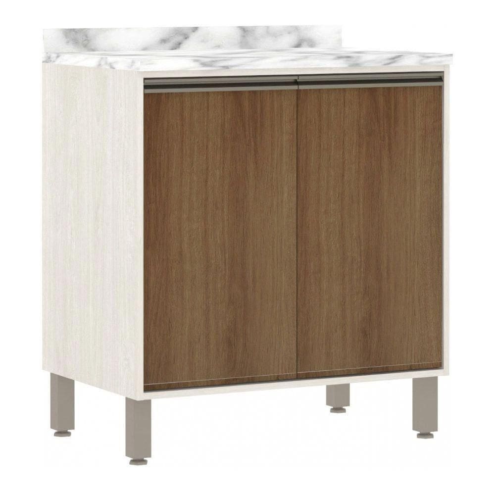 Balcão De Cozinha Com Tampo 80 Cm 2 Portas De Abrir 1 Prateleira Linea Luciane Móveis