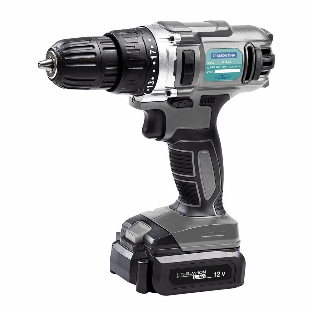 Parafusadeira E Furadeira Tramontina 12V À Bateria 16 Peças Com Maleta Carregador Bivolt 42383016