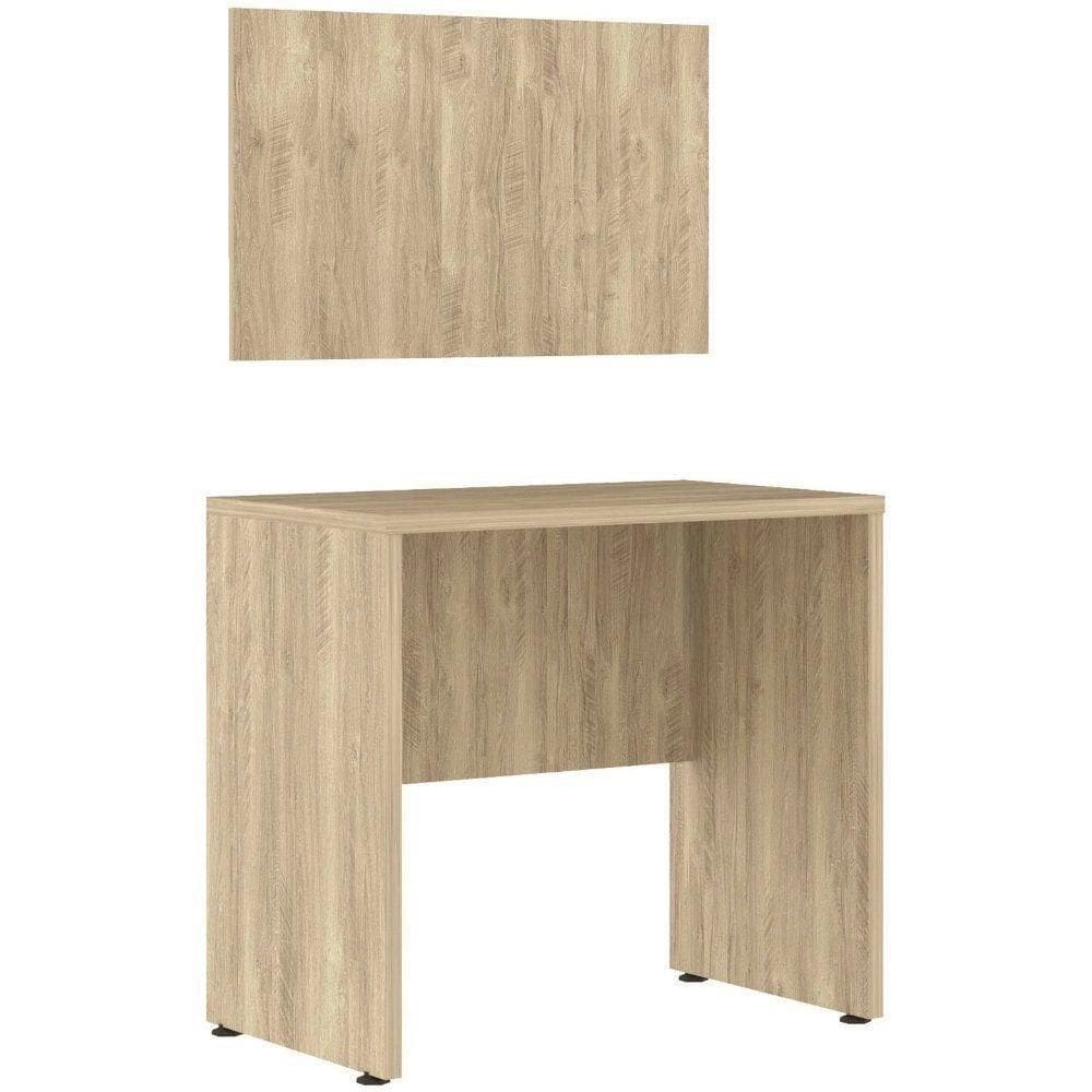 Escrivaninha Multiuso Compacta Com Painel 80 Cm Avelã Rustico Luciane Móveis