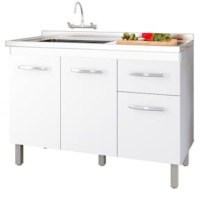 Balcao Para Pia Sem Tampo Anita 120 Cm Mobbs Branco