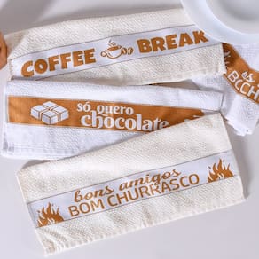 Kit 6 Pano de Copa Buongusto Stile Atoalhado Algodão Felpudo 44x65
