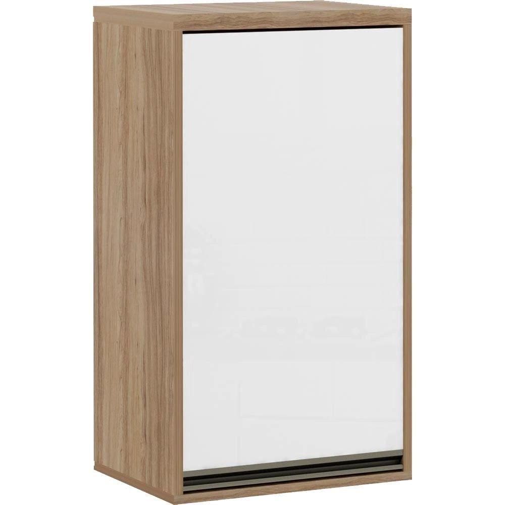 Armário Aéreo 40 Cm 1 Porta Branco Laca 1 Prateleira Yara Luciane Móveis