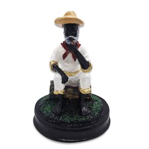 Estátua Preto Velho em Resina Paz e Sabedoria 15 cm