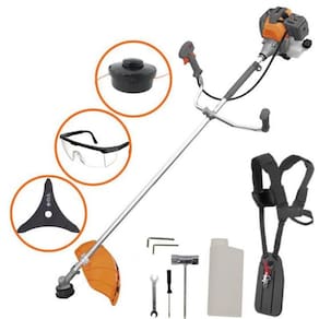 Roçadeira Tekna RL520P-I Plus Lateral a Gasolina Profissional 52cc 2hp com Carretel e Lamina 3 pontas para Mato Alto
