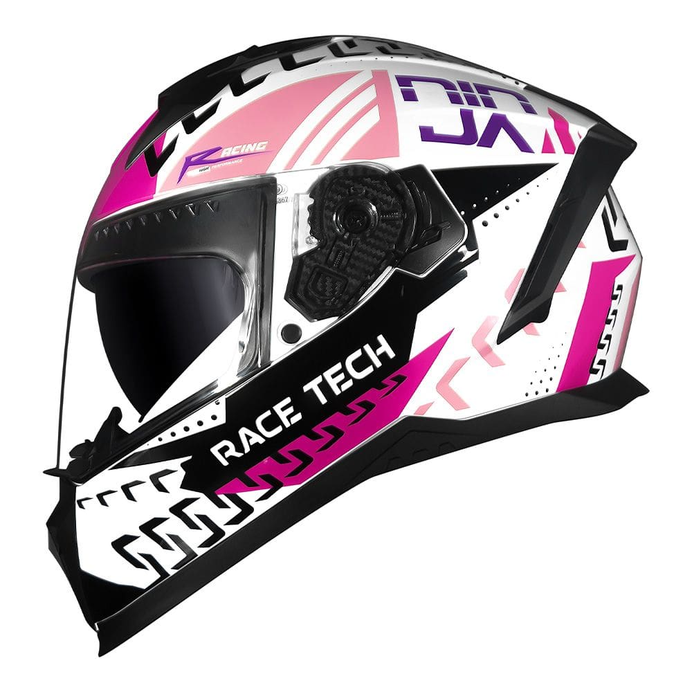 Capacete Race Tech Volt Ninja Branco e Rosa