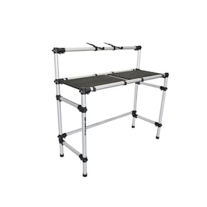 Estante Cabine DJ Mesa de Apoio p/ Controladora Usb Tubular em Aluminio com Suporte de Notebook Titanium RDJ Control