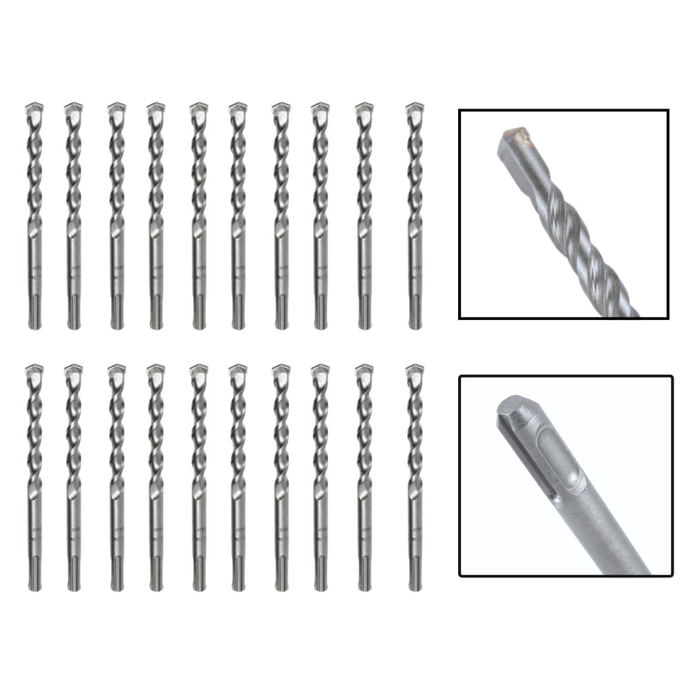 Jogo 20 Brocas SDS Plus 18x400 mm Aço Carbono Tungstênio