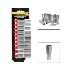 Jogo De Soquetes Longos Encaixe 1/2" 8 a 19 mm 10 Peças