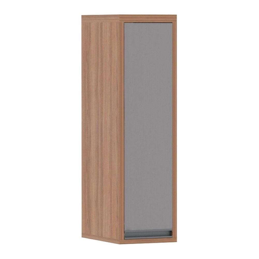 Armário Aéreo 20 Cm 1 Porta Cinza Puro 1 Prateleira Isaluciane Móveis