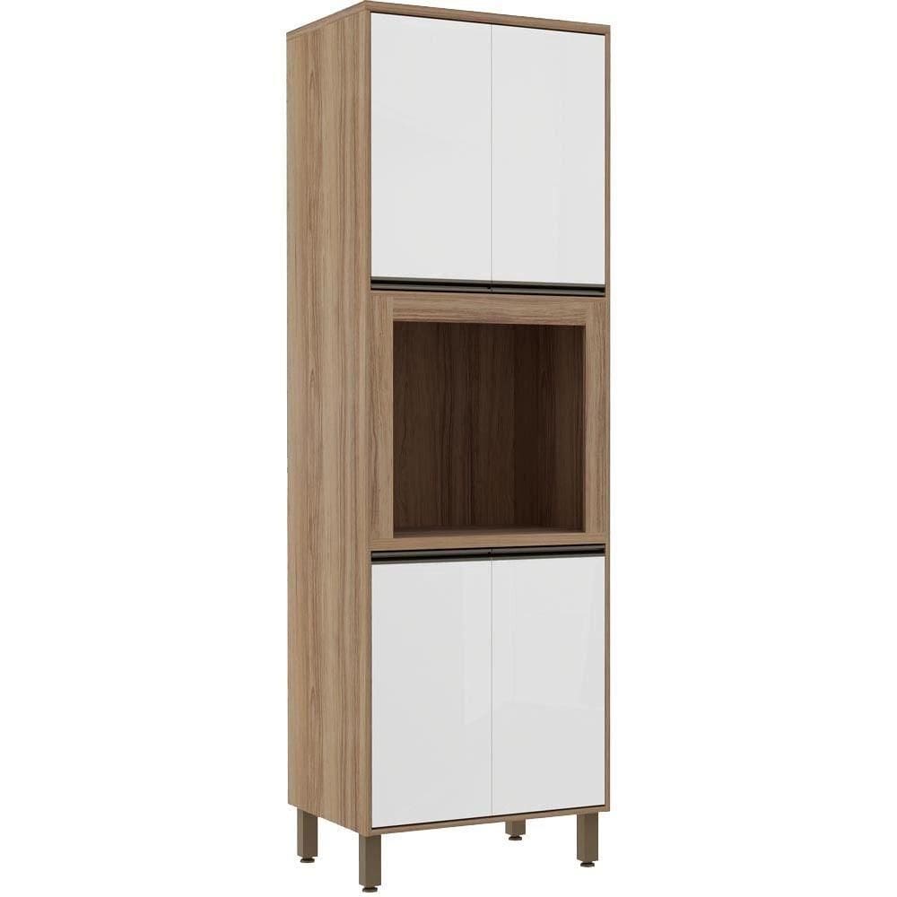 Torre Quente Mel 70 Cm Nicho Para Microondas 4 Portas Luciane Móveis