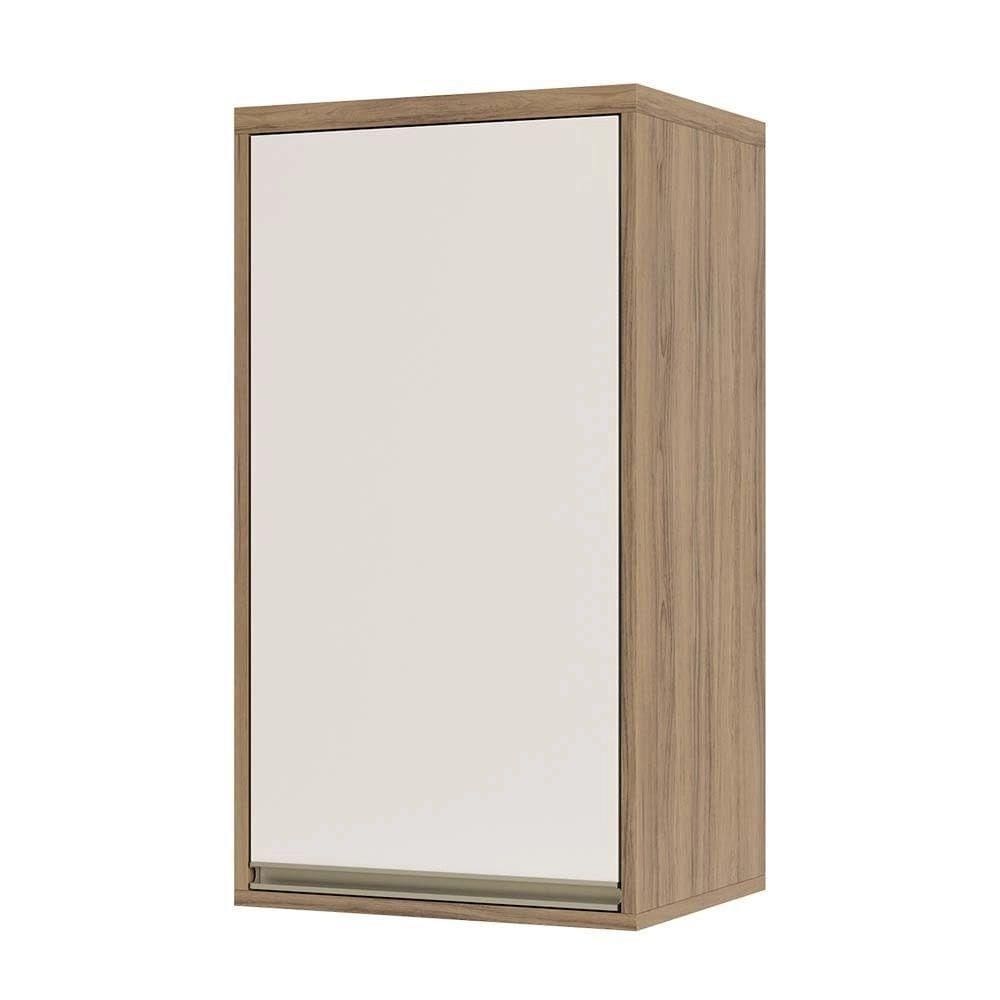 Armário Aéreo 40 Cm 1 Porta Perola Off 1 Prateleira Mel Luciane Móveis