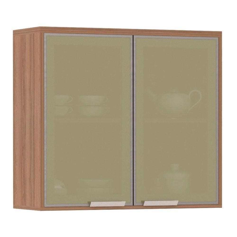 Armário Aéreo 80 Cm 2 Portas Reflecta Bronze 1 Prateleira Lari Luciane Móveis