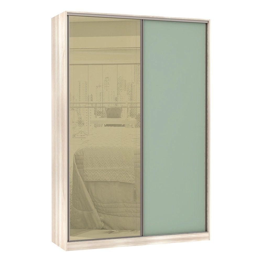Guarda-Roupa Solteiro Luciane 2 Portas 3 Gavetas Prime Plus 159 Cm Com Espelho Reflecta