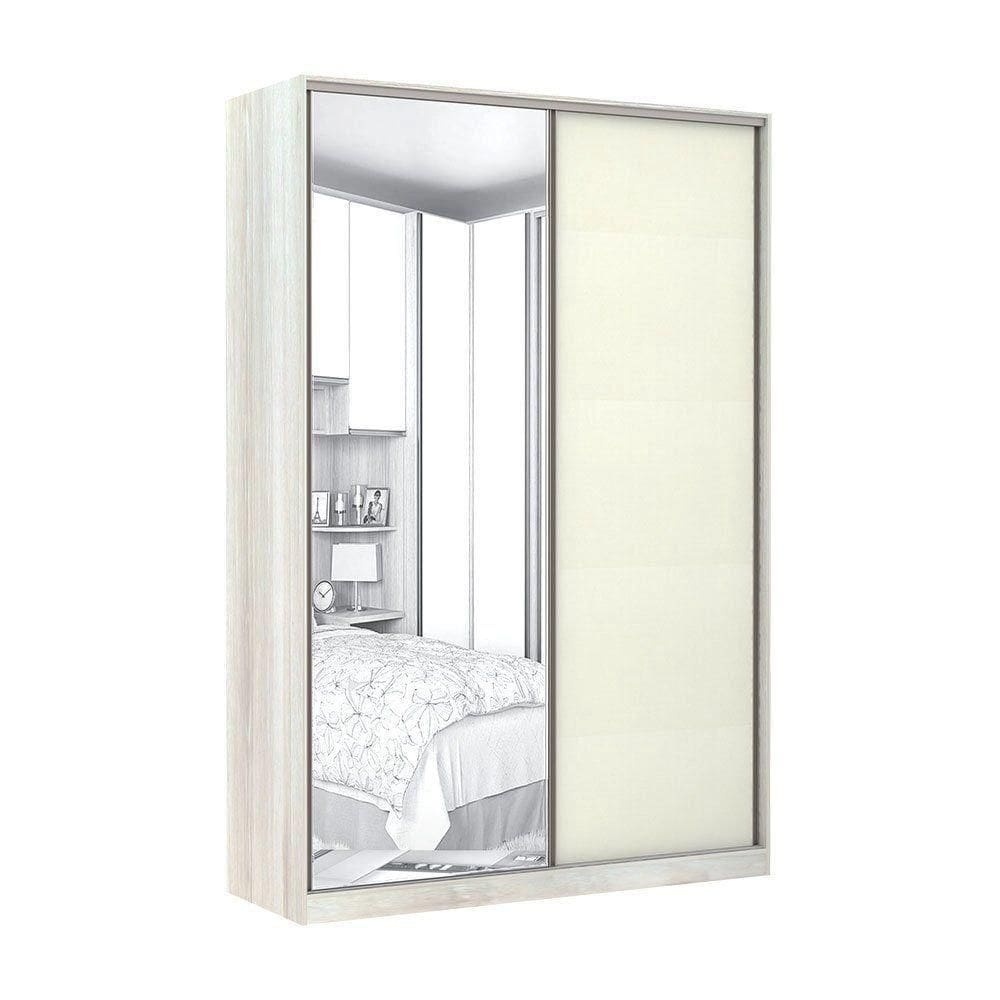 Guarda-Roupa Solteiro Luciane 2 Portas 3 Gavetas Prime Plus 159 Cm Com Espelho Luciane Móveis