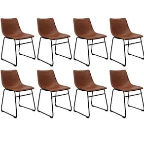 Conjunto com 8 Cadeiras para Sala de Jantar Bruna Marrom