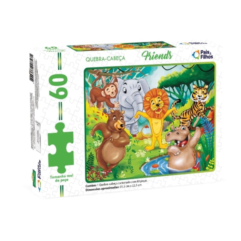 Quebra Cabeça Infantil Temático Friends 60 Peças Pais & Filhos