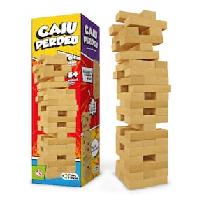 Jogo de Estratégia Infantil Caiu Perdeu MDF 54 Peças Pais & Filhos