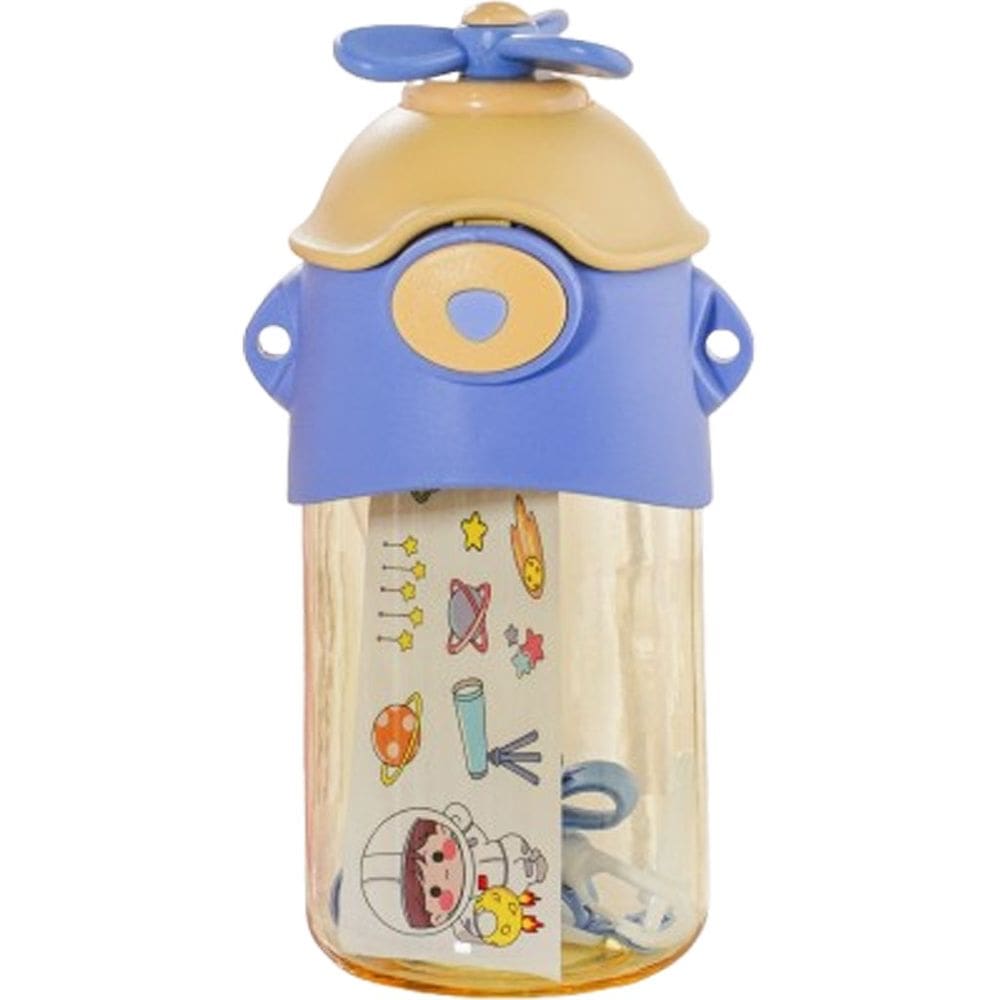 Copo Infantil Hélice Garrafa com Tampa e Canudo 700ml