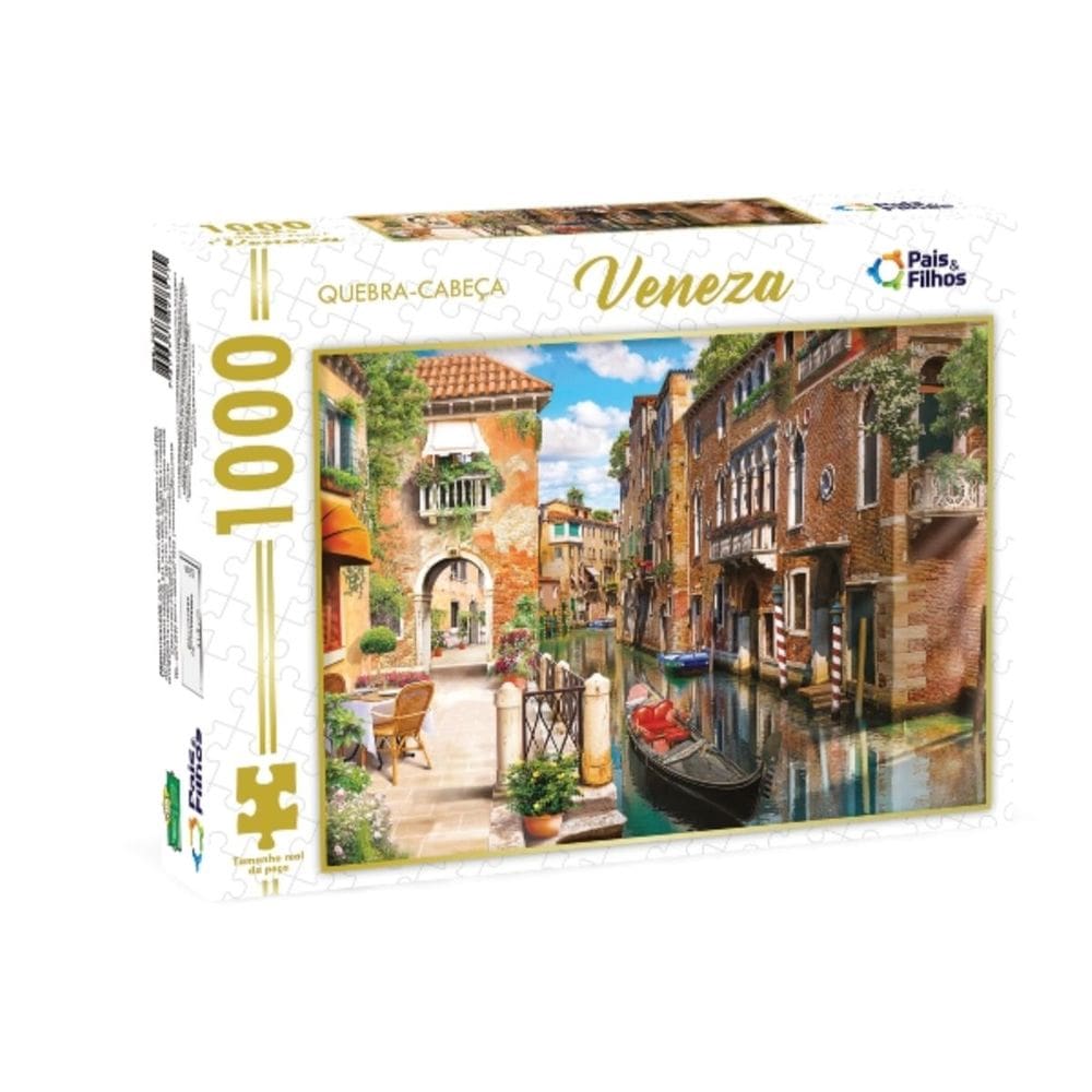 Quebra Cabeça Adulto Cidade Veneza 1000 Peças Pais & Filhos
