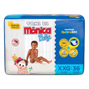 Fralda Turma da Mônica Baby Mega Tamanho XXG 36 Unidades Descartáveis