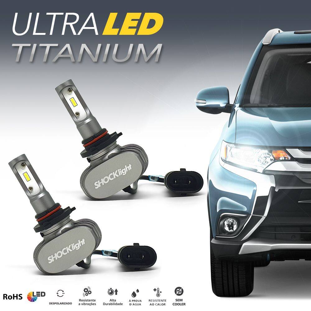 Par Lâmpadas HB3 Farol Alto Honda Civic Ultra Led Titanium 10000 Lumens Forte Branco Efeito Xenon 2004 2005 2006 2007 2008 2009