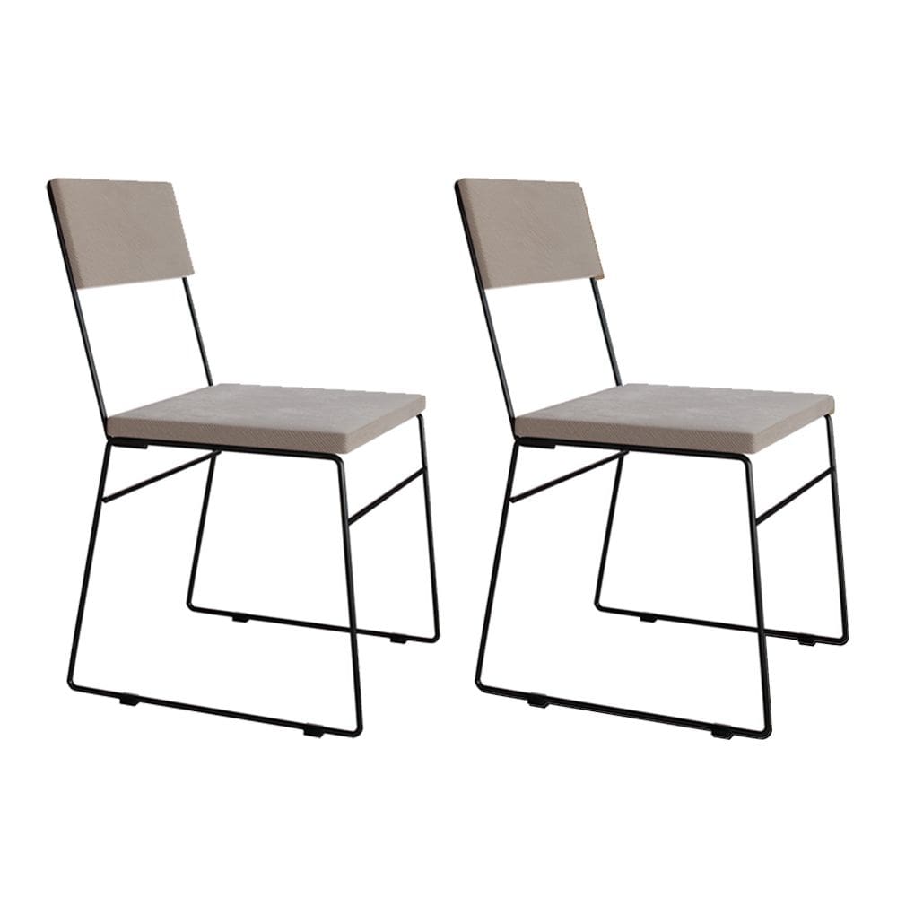 Kit 2 Cadeiras de Jantar Málaga Assento Veludo Bege