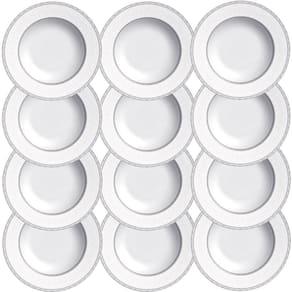 12 Pratos Fundo Tramontina Gabrielle em Porcelana Decorada 23 cm 96011010
