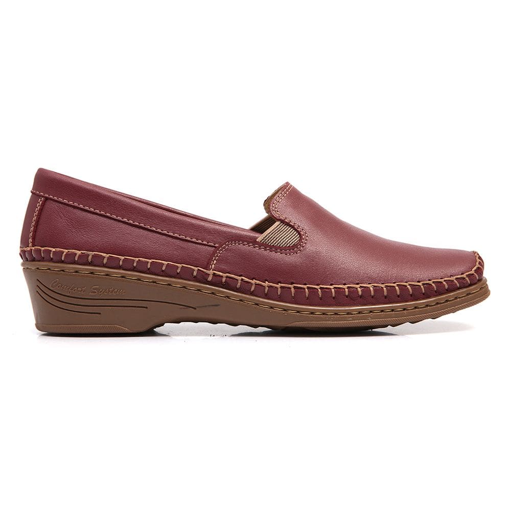 Mocassim Feminino Preto Couro Conforto Casual Ortopédico
