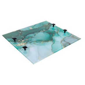 Bandeja Decorativa Vidro Mármore 45x40 Grande Organizadora