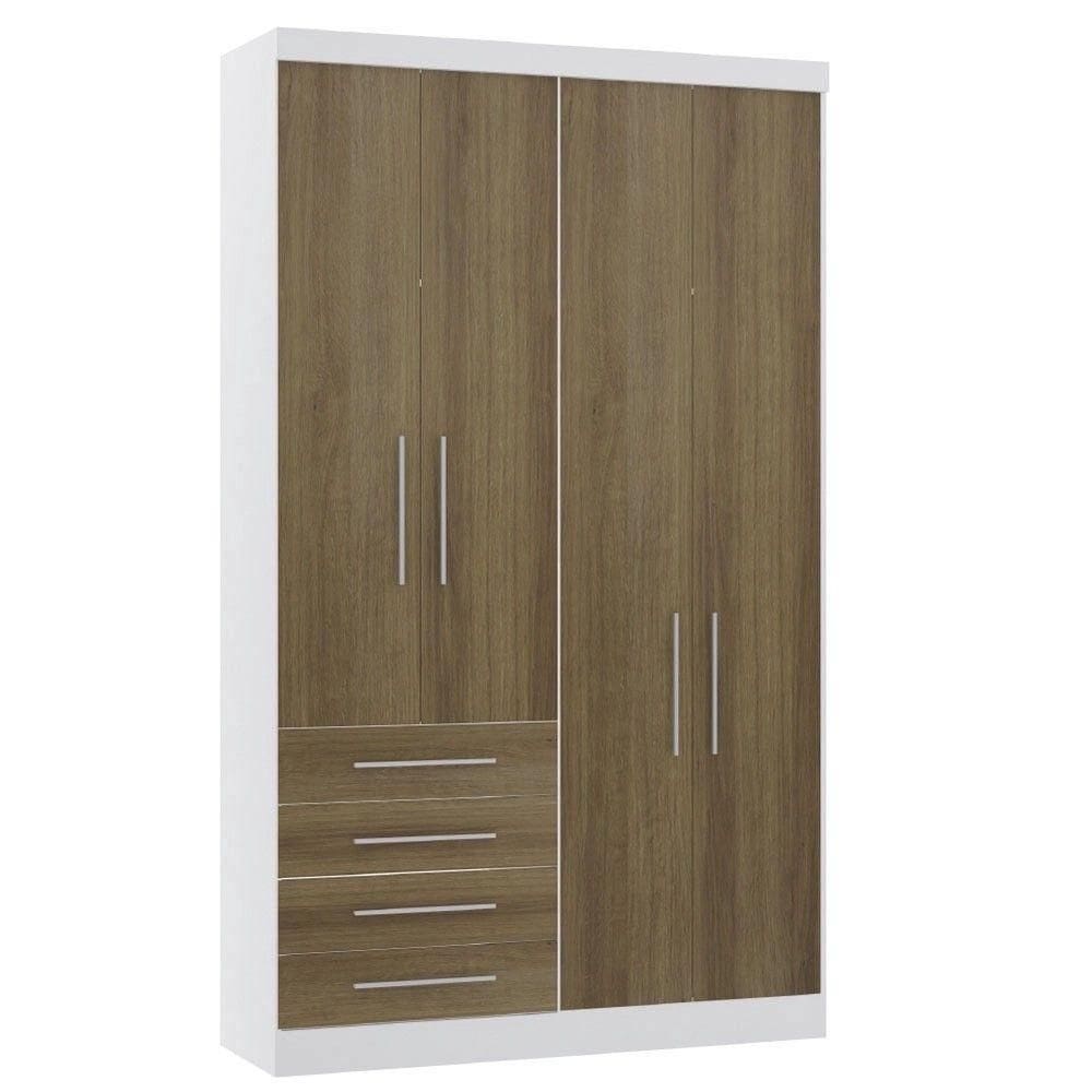 Guarda Roupa Modulado 134,50cm 4 Portas E 4 Gavetas Alpes Luciane Móveis