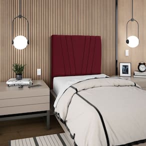 Cabeceira Para Cama Box Solteiro Carla 90cm Suede Bordo