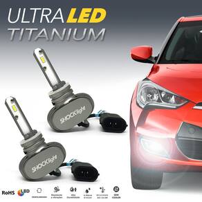 Par Lâmpadas H27 Farol Milha Hyundai Tucson 2010 2011 2012 2013 Ultra Led Titanium 10000 Lumens Forte Branco Efeito Xenon