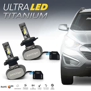Par Lâmpadas H4 Farol Alto Baixo Corsa Classic Ultra Led Titanium 10000 Lumens Forte Branco Efeito Xenon 2007 2008 2009 2010 2011