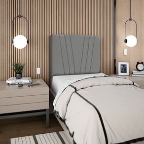 Cabeceira Para Cama Box Solteiro Carla 90cm Suede Grafitte