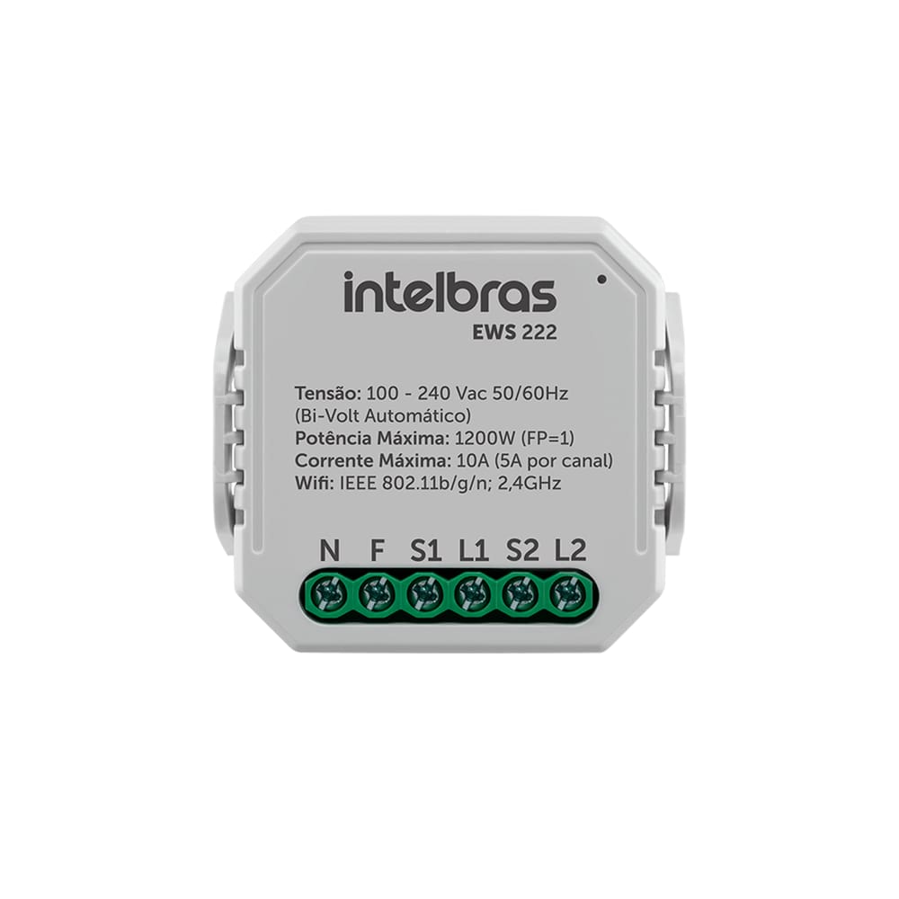 Interruptor Controlador de Cargas Wifi 2/2 EWS 222 Intelbras