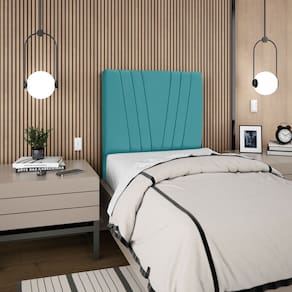 Cabeceira Para Cama Box Solteiro Carla 90cm Suede Turquesa