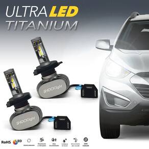 Par Lâmpadas H4 Farol Milha Spacecross Ultra Led Titanium 10000 Lumens Forte Branco Efeito Xenon 2010 2011 2012 2013 2014 2015