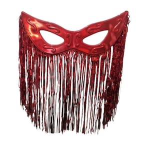 Decoração De Máscara Grande Cromus Com Cortina Vermelho