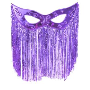 Decoração De Máscara Grande Cromus Com Cortina Roxo